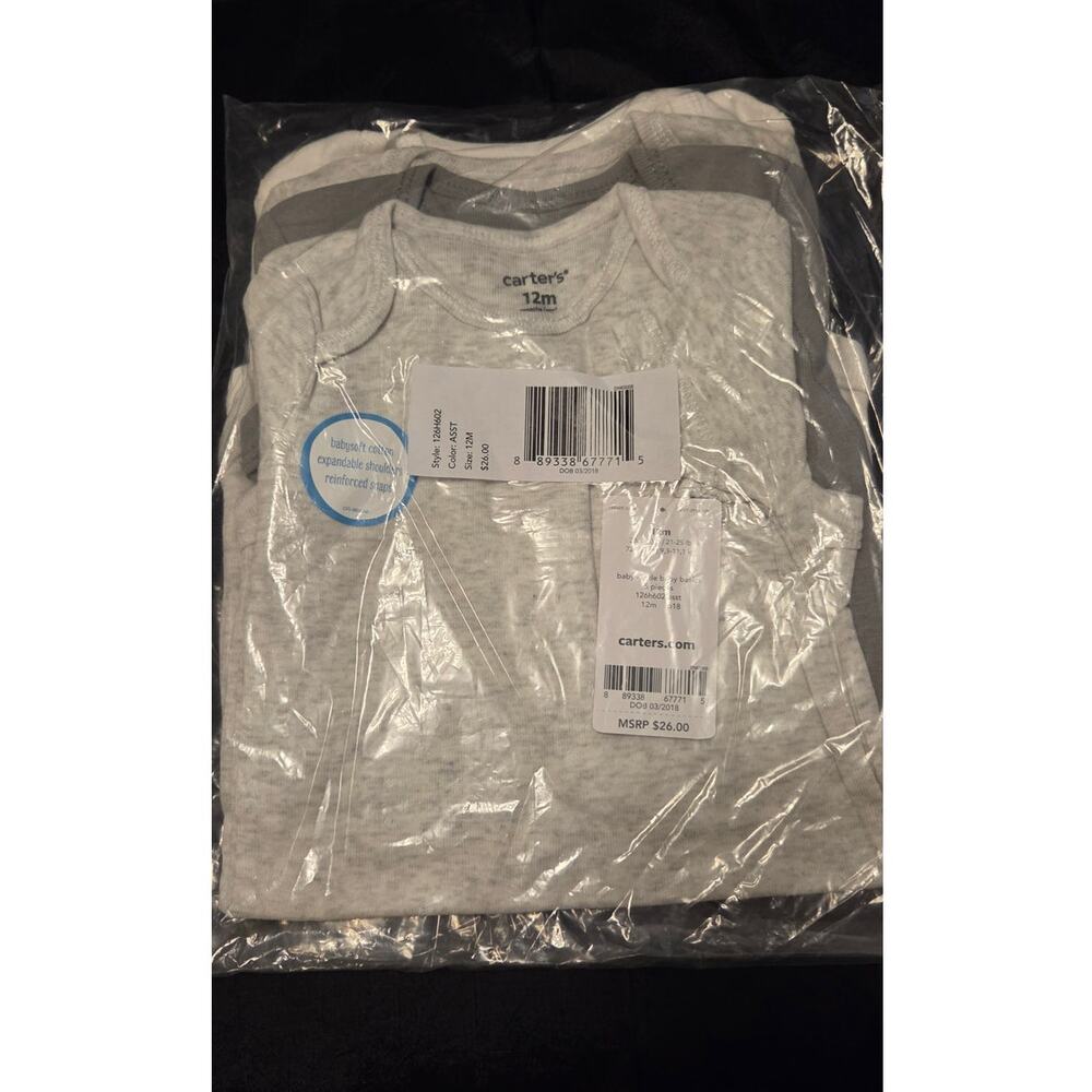 Lot of 5 Carter's 12 Month Bodysuits NEW